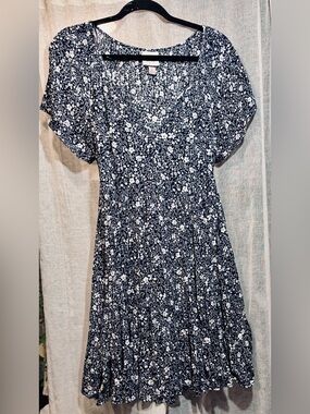 Knox Rose Navy and White Floral Midi Dress